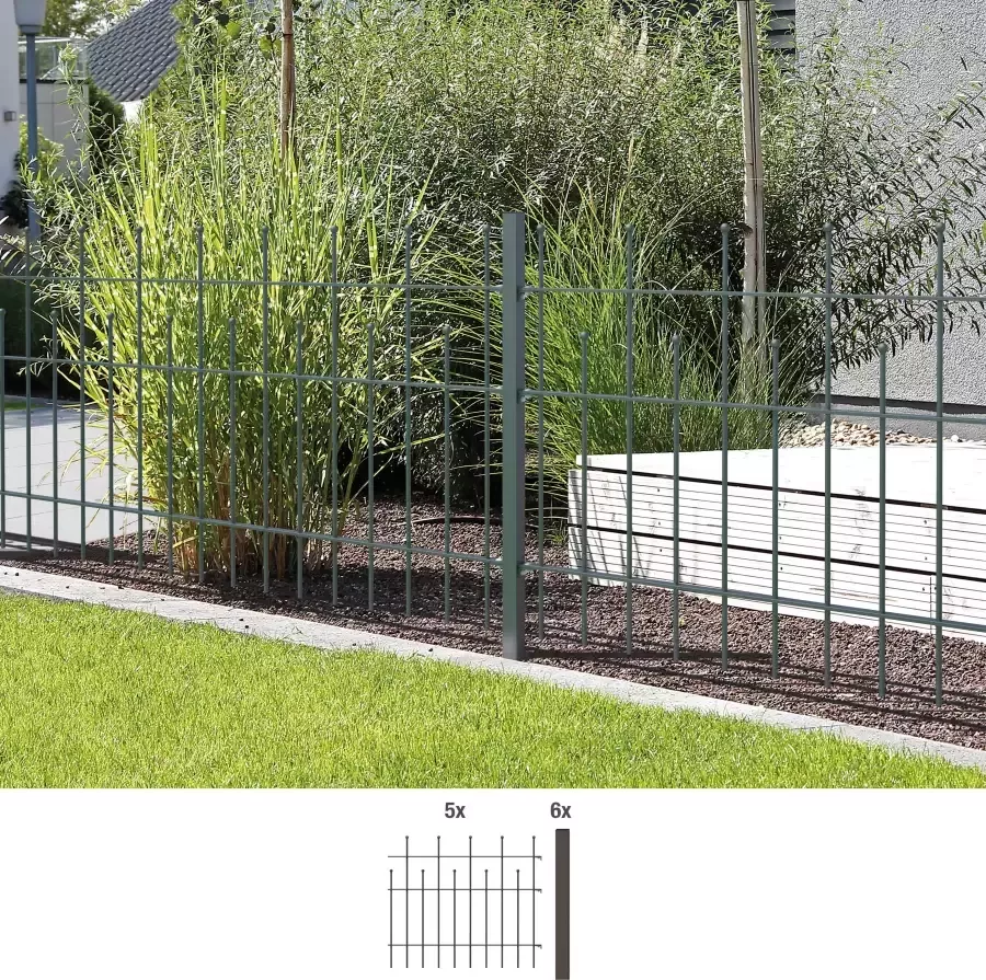 GAH Alberts Metalen hek Madrid Hoogte: 49 5 73 5 en 98 5 cm totale lengte: 10 m om vast te schroeven (set)