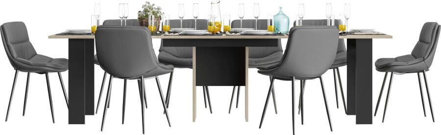 BELFURN Eetkamertafel verlengbaar van 160 tot 295 cm x 80 cm EXIT zwart - Foto 6