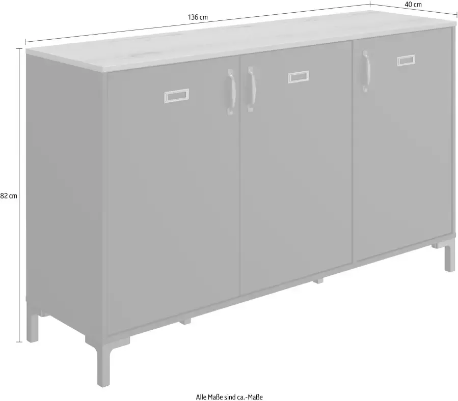 Diagone Gautier Klein dressoir 136cm 3 deuren MANCHESTER zwart - Foto 3