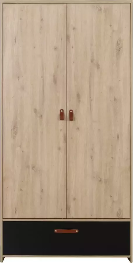 Gami Kledingkast Liam 102cm met 2 deuren & 1 lade artisan eik - Foto 3