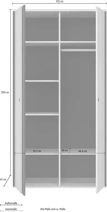 Gami Kledingkast Duplex 2-Deurs - Foto 5