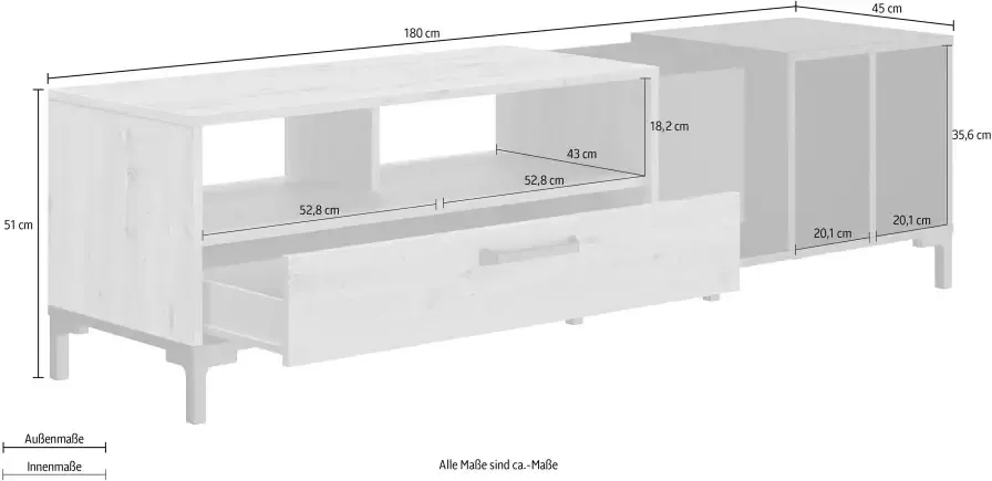 Diagone Meuble TV ARGUIN avec rangements L190 cm Fabrication Française - Foto 3