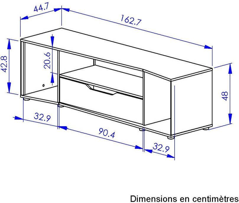 Diagone TV Meubel tv-meubel Hack x 45 x 48 Zwart 163cm Zwart - Foto 2