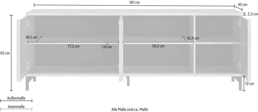 Gautier Diagone Faro tv meubel van 180cm in blonde eik - Foto 2