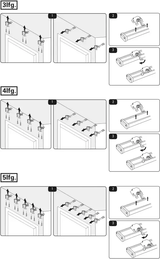 GARDINIA Paneelgordijnrail comfort complete set 3-sporig (1 stuk)