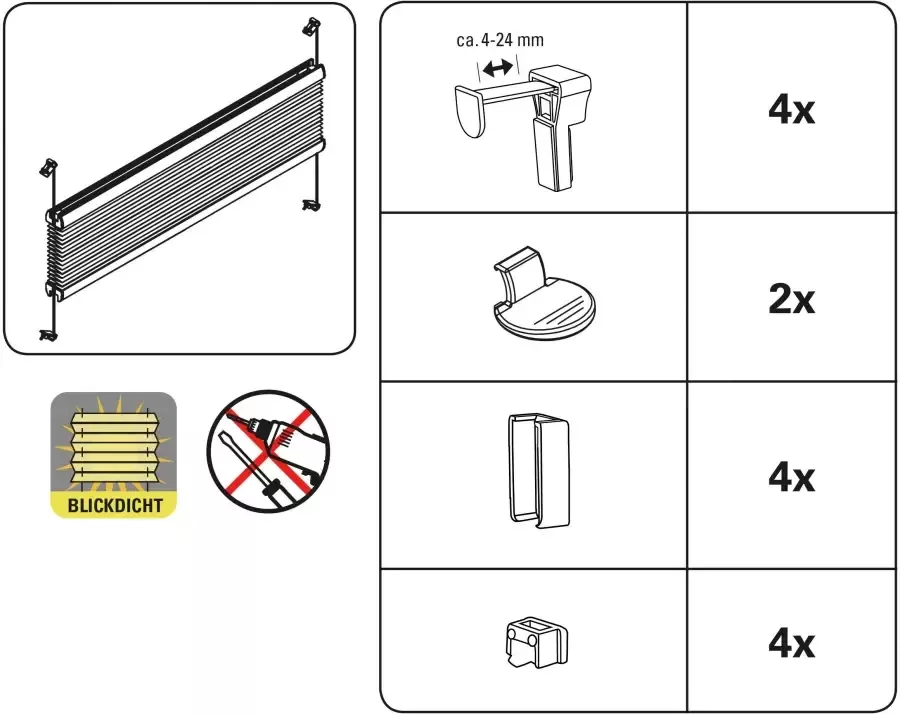 GARDINIA Plissé Bella met twee bedieningsrails in de breedte in te korten lichtwering (1 stuk) - Foto 3