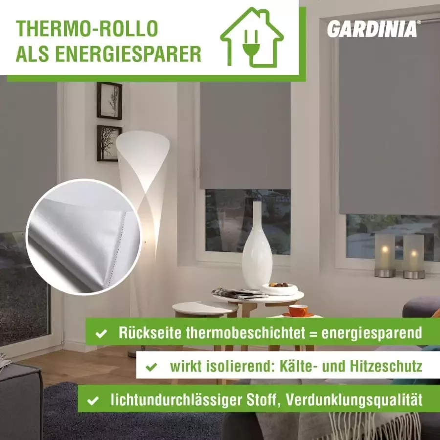 GARDINIA Rolgordijn met zijbediening EASYFIX-rolgordijn Thermo ENERGIEBESPAREND (1 stuk) - Foto 1