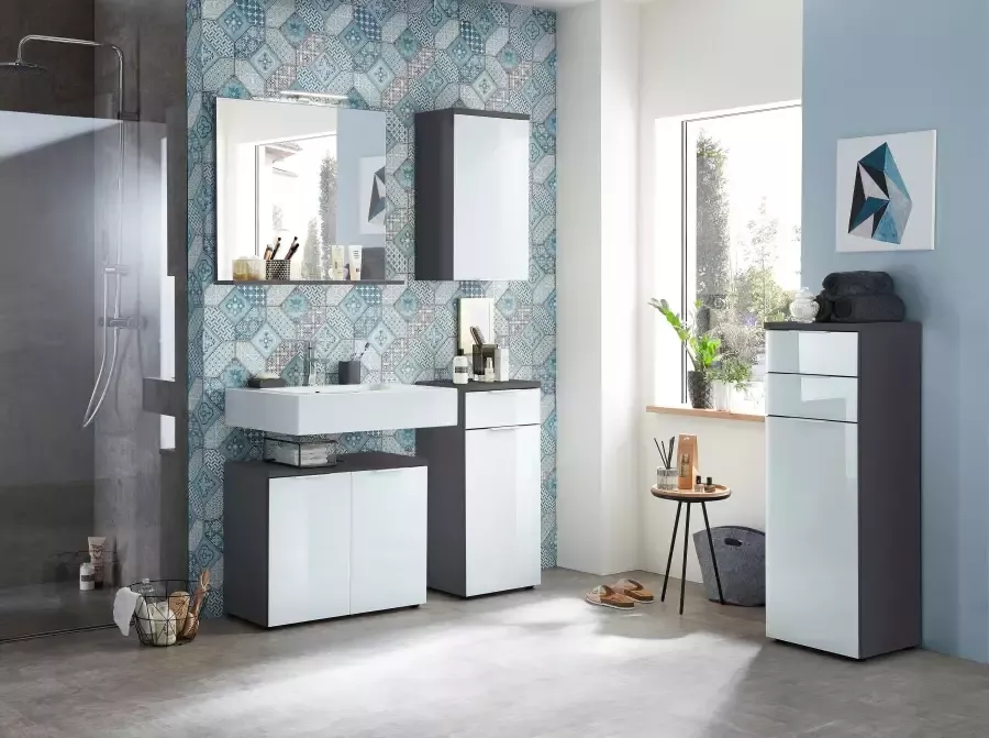 Germania Badkameronderkast GW-Pescara grafietkleurig en wit - Foto 3