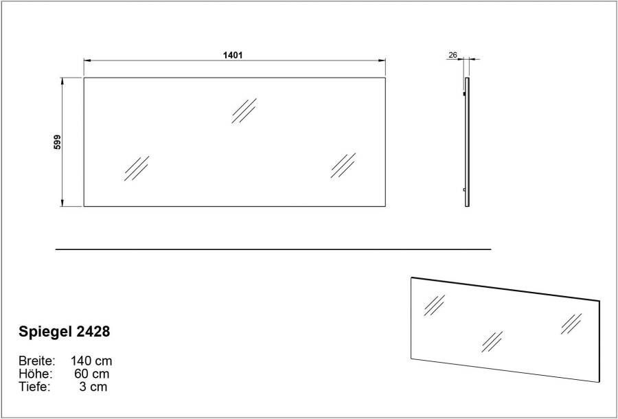 GERMANIA Spiegel Utah Breedte 140 cm (1 stuk) - Foto 3