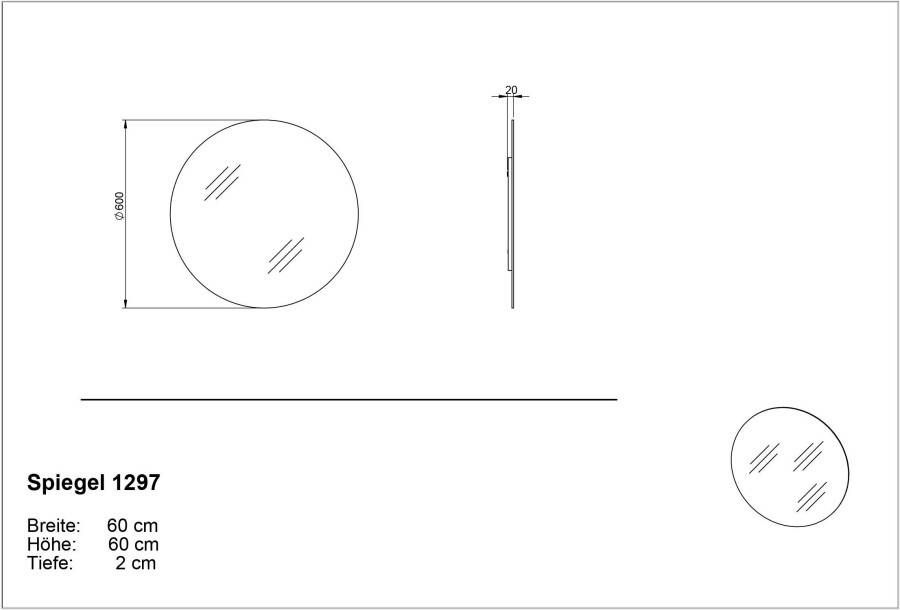 GERMANIA Wandspiegel Ameca randloos - Foto 5