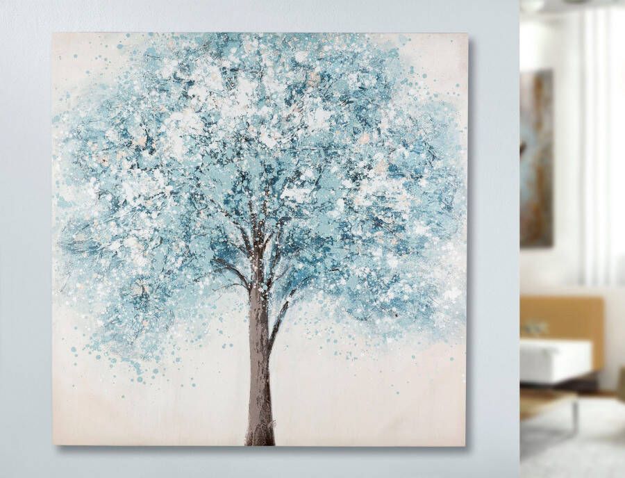 GILDE Artprint op linnen Bild Bleu Arbre (1 stuk)