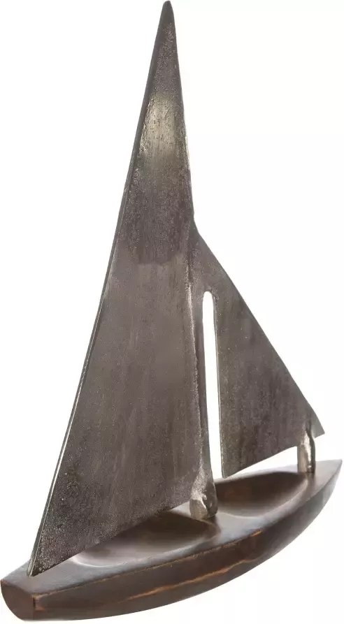 GILDE Decoratief object Sculptuur zeilboot Classic Hoogte 53 cm van metaal en hout maritiem woonkamer (1 stuk) - Foto 4