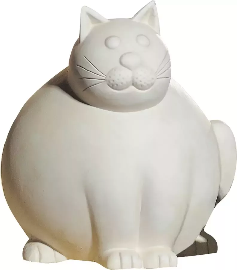 GILDE Decoratief figuur Kat Molli crèmewit Decoratief object dierfiguur hoogte 30 cm van keramiek woonkamer (1 stuk)