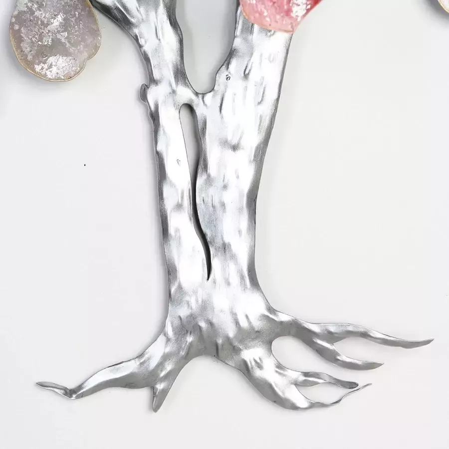 GILDE Sierobject voor aan de wand Wandreliëf Love Tree roodtinten zilver (1 stuk) - Foto 2