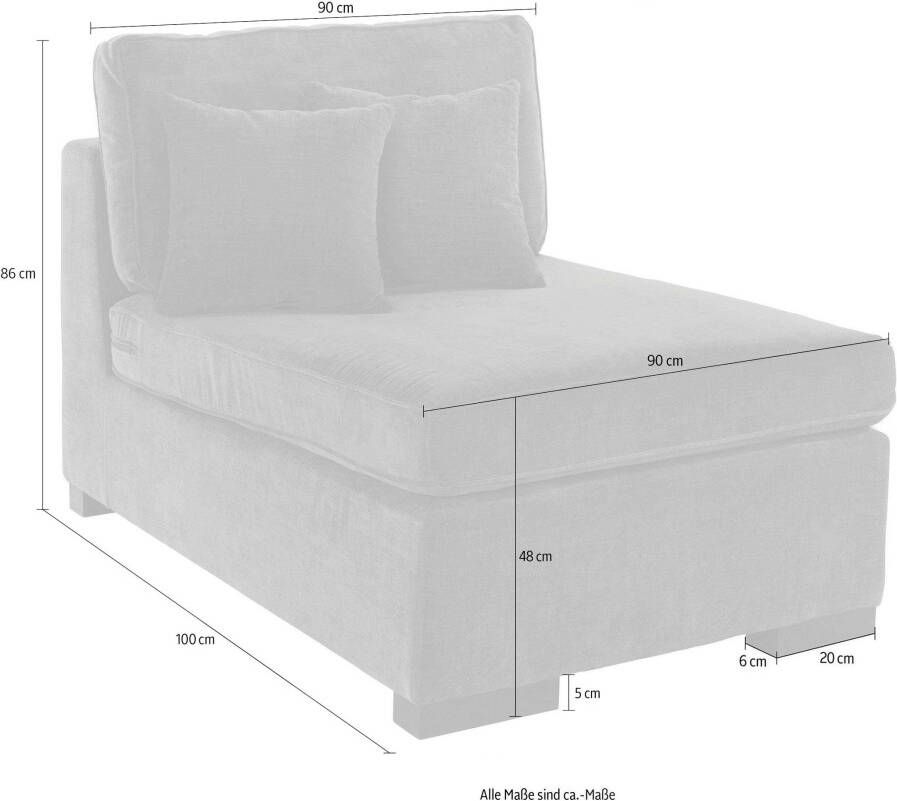 Home affaire Bank-middenelement Skara Module voor zelf samenstellen in vele stofkwaliteiten - Foto 4