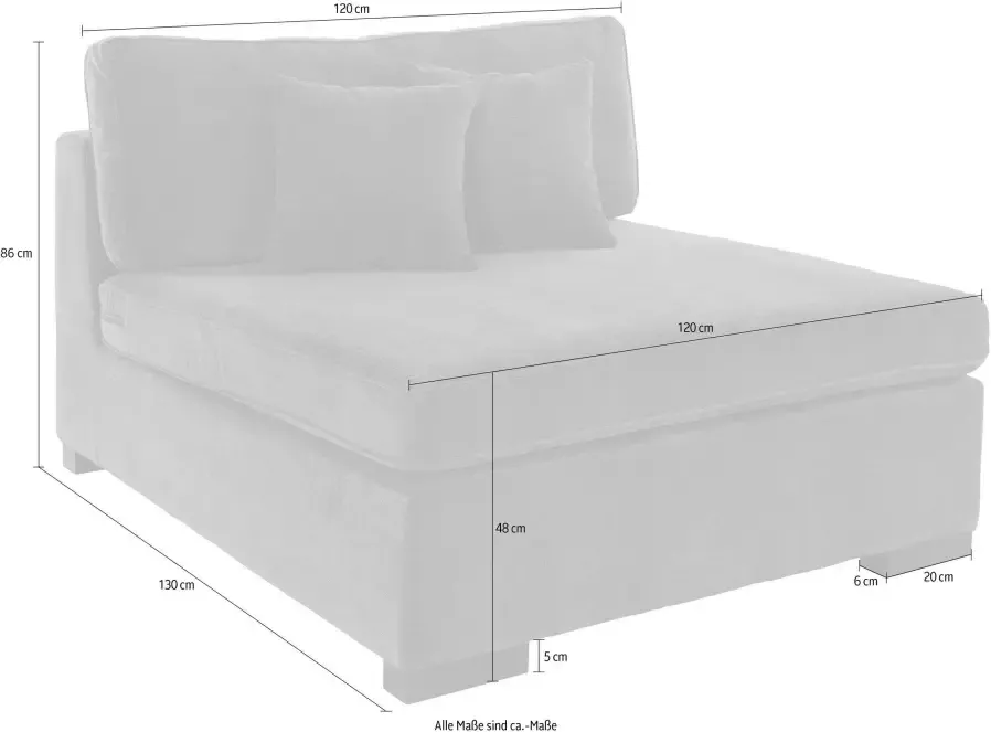 Home affaire Bank-middenelement Skara XXL Module XXL voor zelf samenstellen in vele stofkwaliteiten - Foto 5