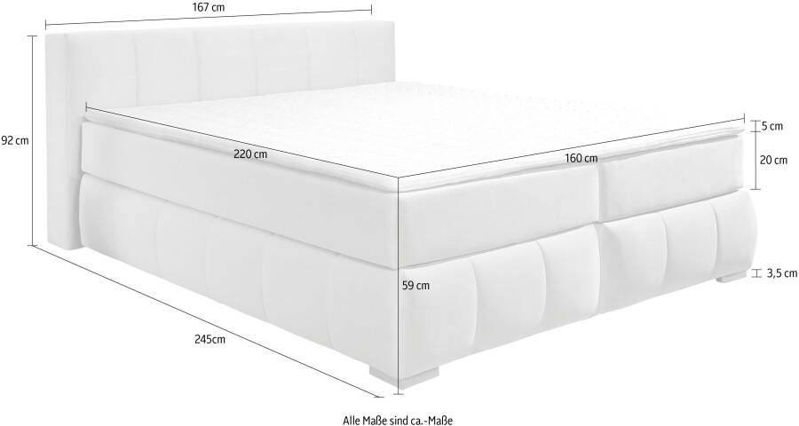 Guido Maria Kretschmer Home&Living Boxspring Chelles incl. matrastopper in xxl- extra lang 220 cm onderbak met elegante welving - Foto 7