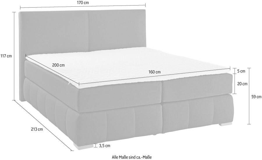 Home affaire Boxspring Wehma incl. matrastopper voor 3 verschillende matrassen ook in fluwelen stof - Foto 8