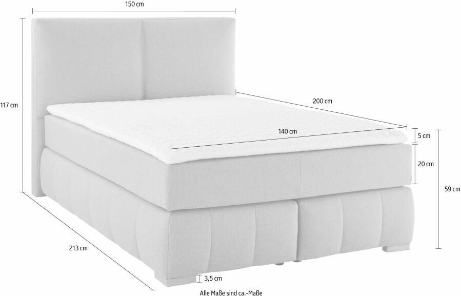 Home affaire Boxspring Wehma incl. matrastopper voor 3 verschillende matrassen ook in fluwelen stof - Foto 8