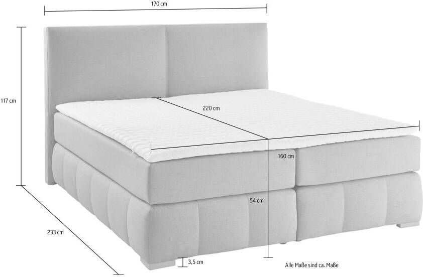 Home affaire Boxspring Wehma incl. matrastopper voor 3 verschillende matrassen ook in fluwelen stof - Foto 10