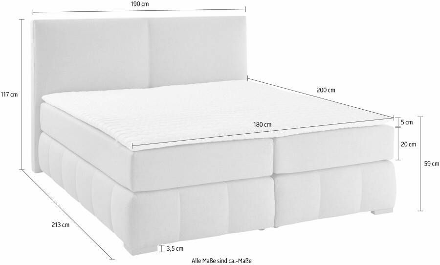 Home affaire Boxspring Wehma incl. matrastopper voor 3 verschillende matrassen ook in fluwelen stof - Foto 8