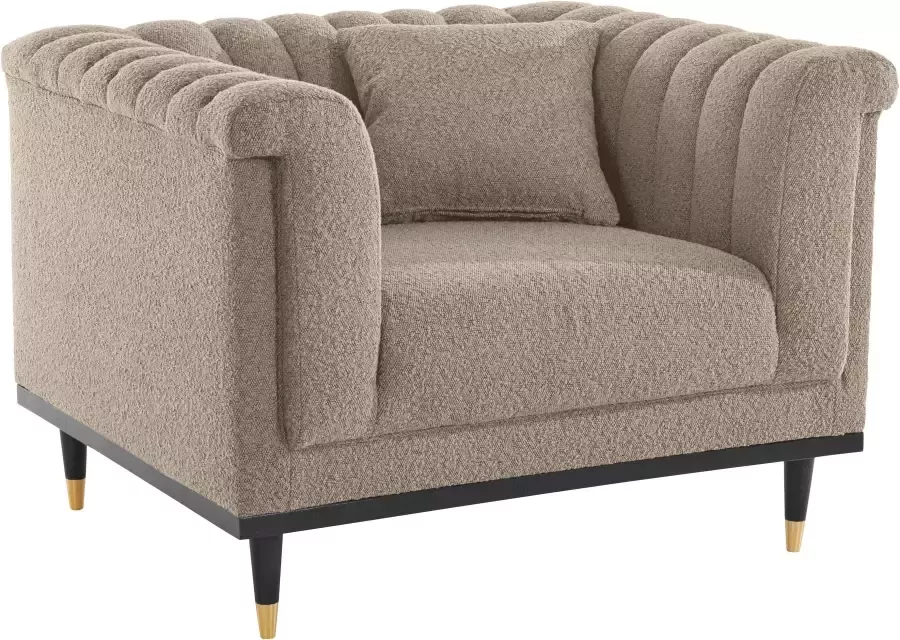 Home affaire Cocktailfauteuil Chamby New stoel bouclé-structuurbekleding met stiksels bij de leuning - Foto 5