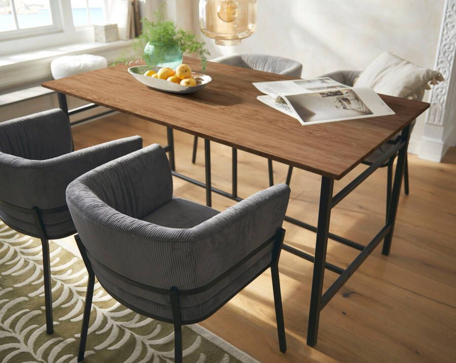 Home affaire Eettafel Sare met echt houtfineer van eiken - Foto 3