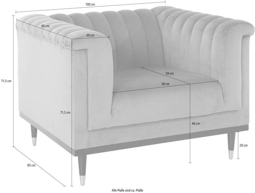 Guido Maria Kretschmer Home&Living Fauteuil Chamby met houten rand onder en stiksels bij de leuning - Foto 3