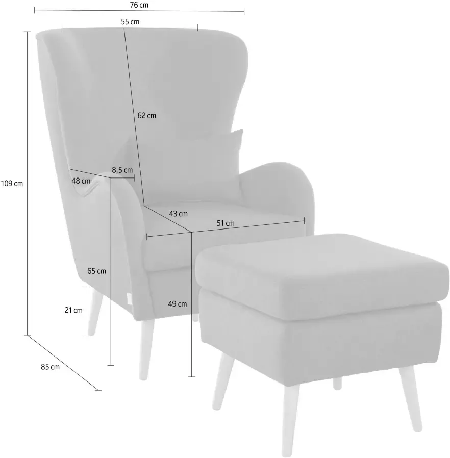 Guido Maria Kretschmer Home&Living Fauteuil Sallito in 6 stofkwaliteiten fauteuil bxdxh: 76x85x109 cm ook in microvezel - Foto 1