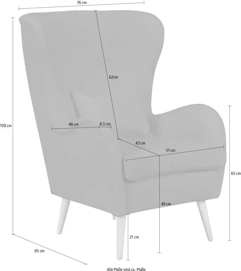 Guido Maria Kretschmer Home&Living Fauteuil Sallito in 6 stofkwaliteiten fauteuil bxdxh: 76x85x109 cm ook in microvezel - Foto 3