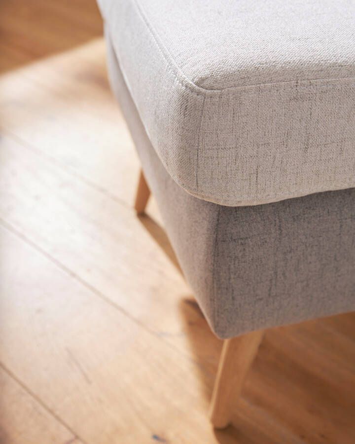 Guido Maria Kretschmer Home&Living Hocker Salla 2-kleurig bouclé stof of fijne structuur passend bij de fauteuil - Foto 4