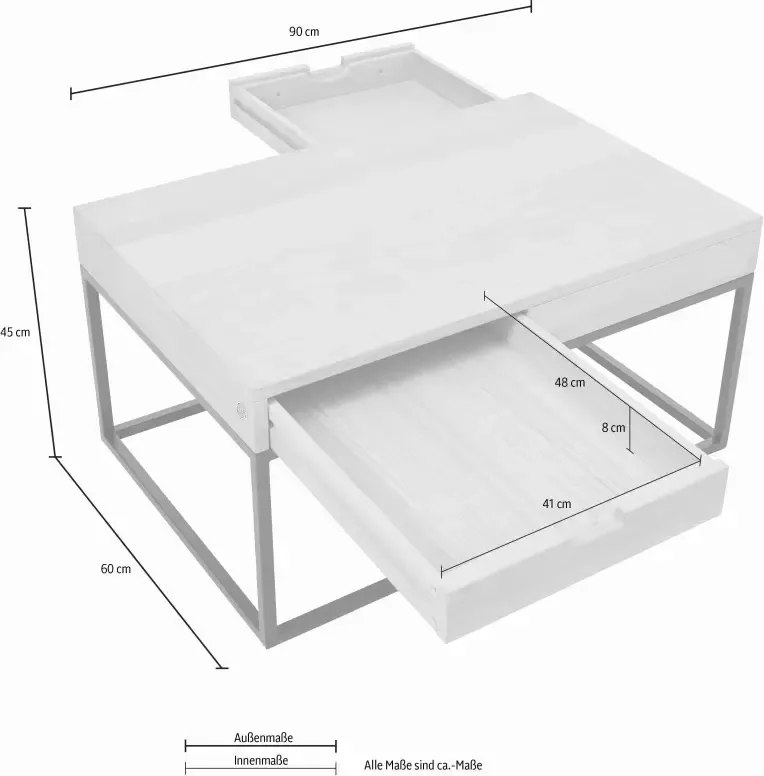 Home affaire Salontafel Rava in 2 afmetingen van massief eiken - Foto 7