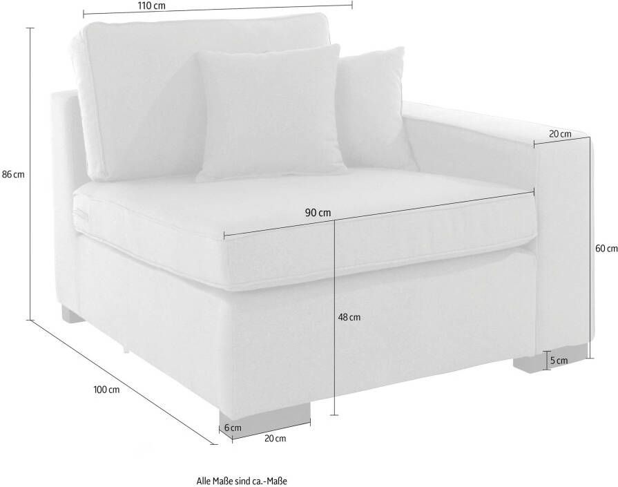 Home affaire Sofaelement Skara Module voor zelf samenstellen in vele stofkwaliteiten - Foto 2