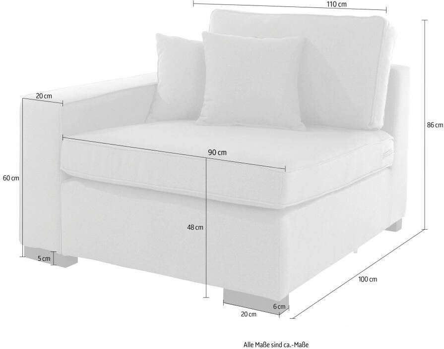 Home affaire Sofaelement Skara Module voor zelf samenstellen in vele stofkwaliteiten - Foto 2