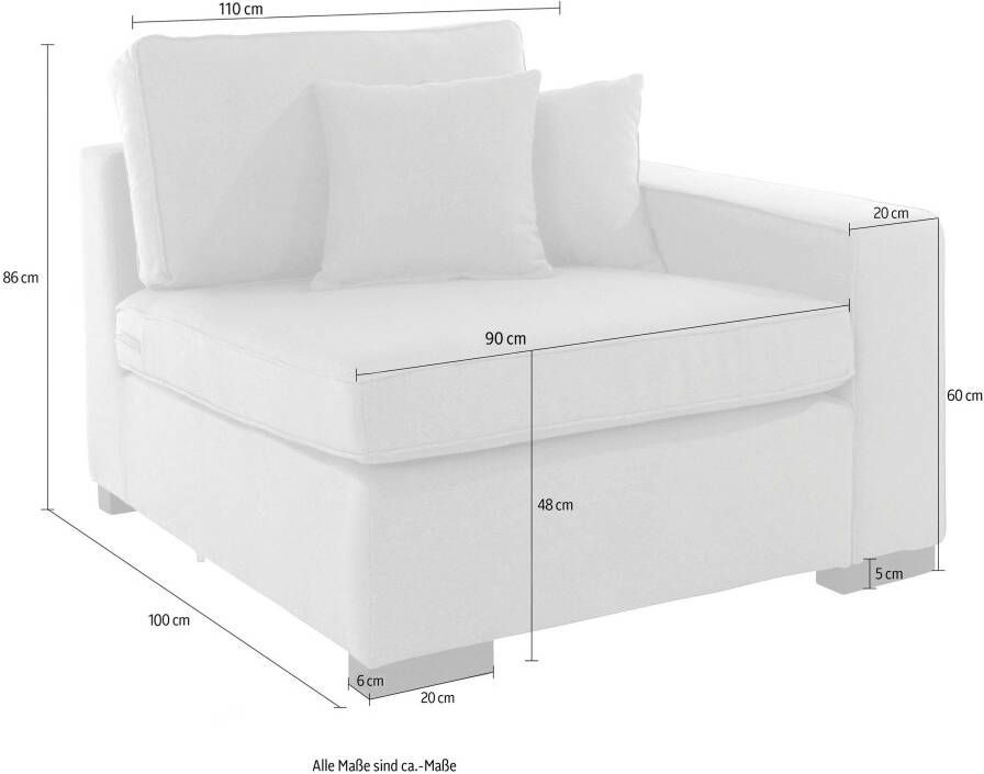 Home affaire Sofaelement Skara Module voor zelf samenstellen in vele stofkwaliteiten - Foto 2