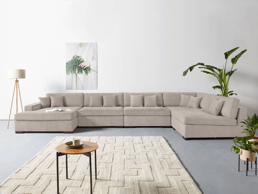 Home affaire Zithoek Skara XXL U-vorm Loungebank XXL met binnenveringsinterieur in vele overtrekkwaliteiten