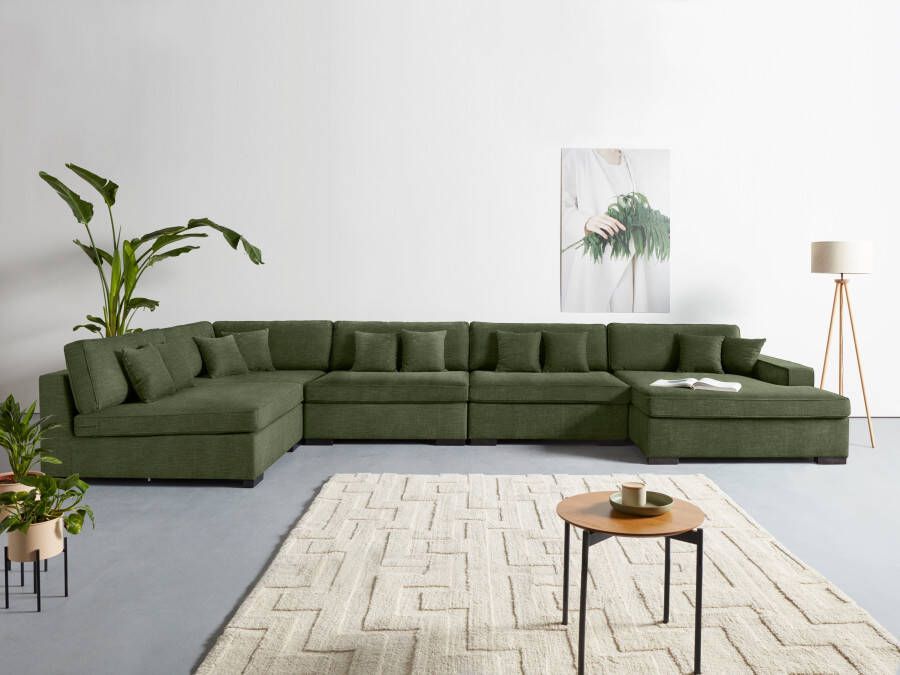 Home affaire Zithoek Skara XXL U-vorm Loungebank XXL met binnenveringsinterieur in vele overtrekkwaliteiten