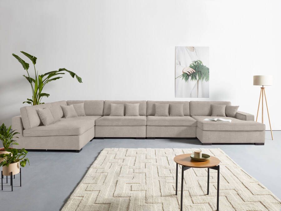 Home affaire Zithoek Skara XXL U-vorm Loungebank XXL met binnenveringsinterieur in vele overtrekkwaliteiten