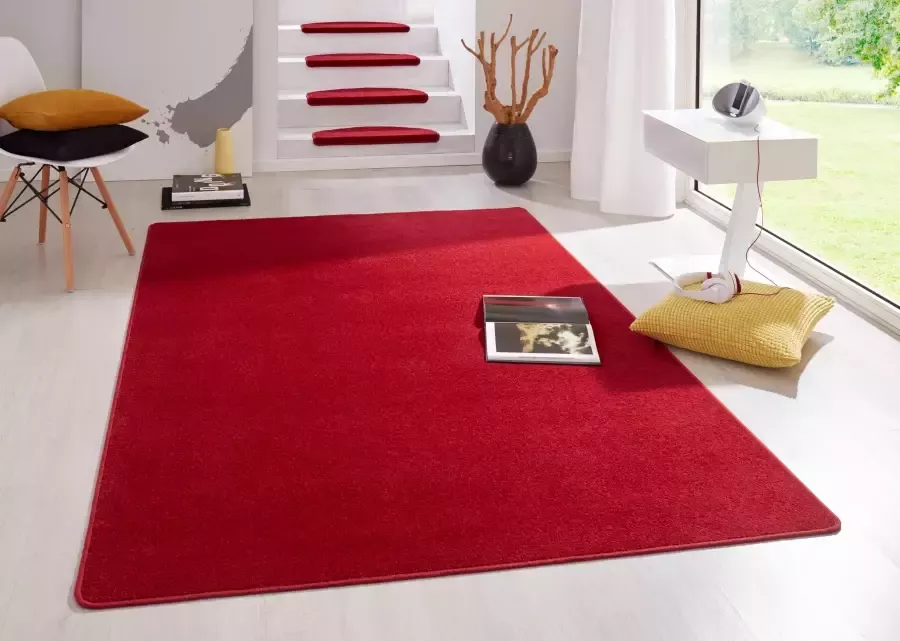 Hanse Home Modern effen vloerkleed rond Fancy rood 133 cm rond - Foto 4