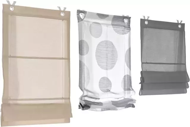 Kutti Vouwgordijn Kessy Bessy halftransparant katoen polyester op te hangen met haken (1 stuk) - Foto 7