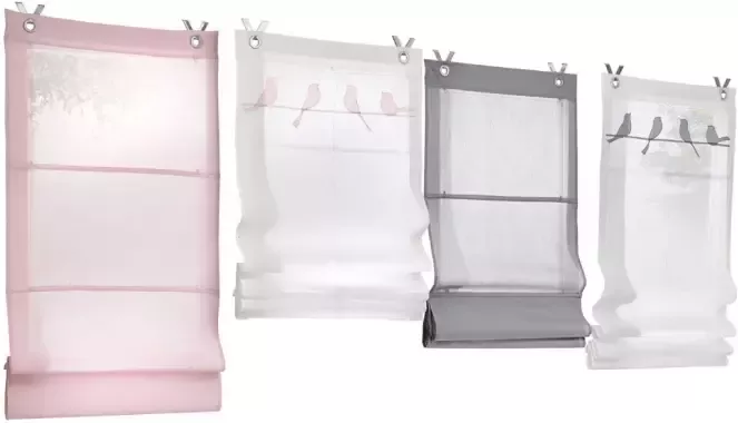 Kutti Vouwgordijn Kessy Bessy halftransparant katoen polyester op te hangen met haken (1 stuk) - Foto 7