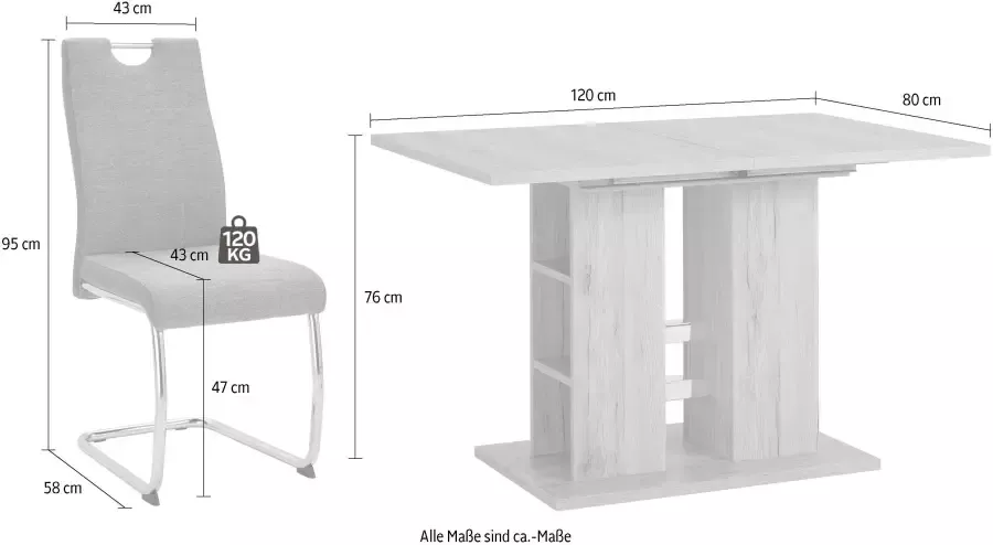 HELA Eethoek ALINA G bestaande uit een tafel en 4 stoelen (set 5-delig) - Foto 5