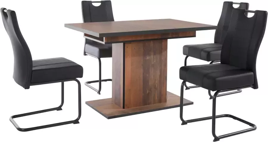 HELA Eethoek bestaand uit 4x stoel erika & 1x tafel ariana uittrekbaar (set 5-delig) - Foto 5