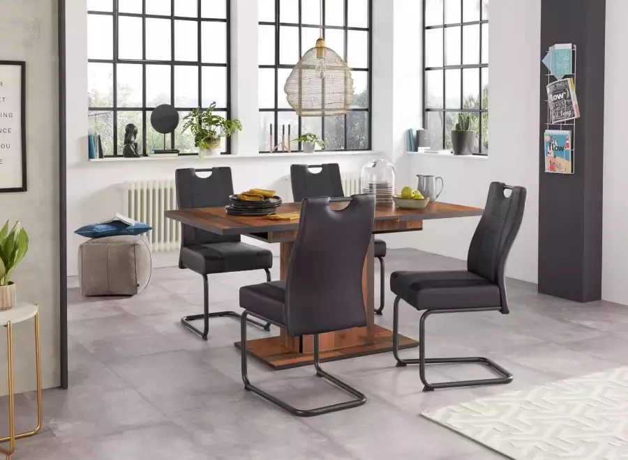 HELA Eethoek bestaand uit 4x stoel erika & 1x tafel ariana uittrekbaar (set 5-delig)