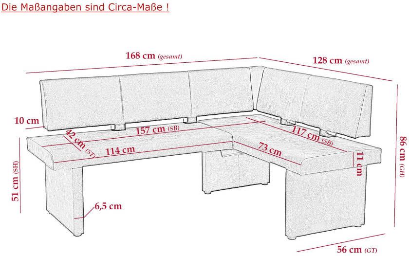 HELA Eethoek Pia Eettafel uittrekbaar bank links rechts te monteren (set 4-delig) - Foto 8