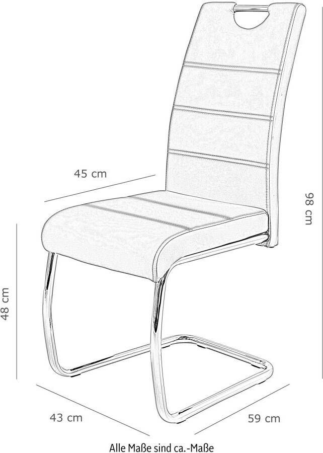 HELA Vrijdragende stoel FLORA 1 2 of 4 stuks vrijdragende stoel (set) - Foto 2