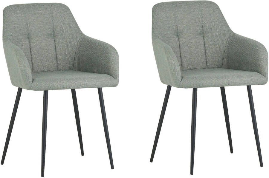 HELA Eetkamerstoel Hanna Schaalstoel armleuningstoel bekleding geweven stof (set 2 stuks) - Foto 7