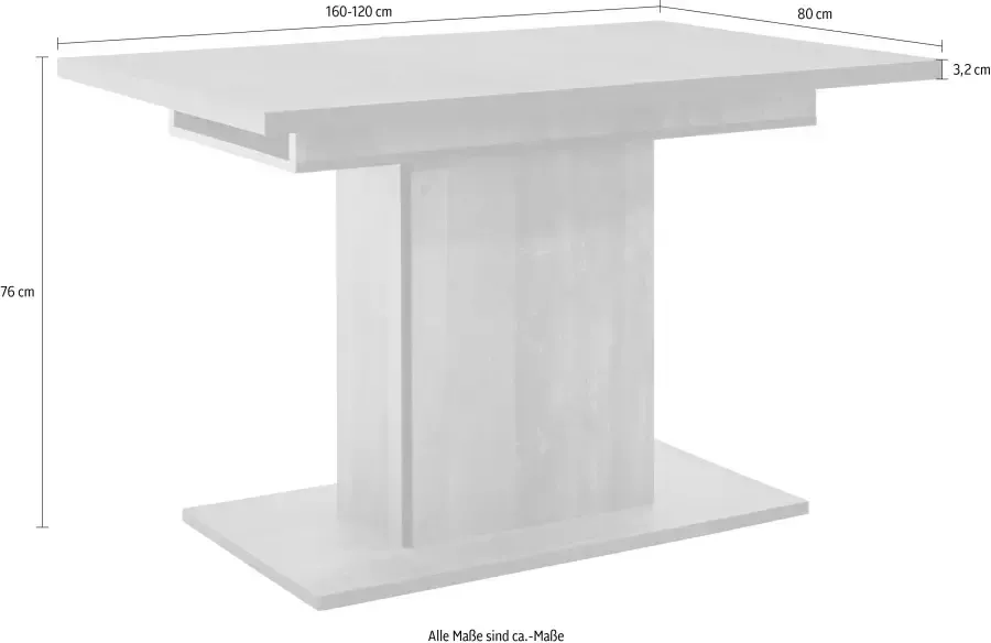 HELA Eettafel Ariana Bestseller tafel keukentafel uitschuiftafel door binnenin geplaatste inlegbladen uittrekbaar 120-160 cm - Foto 12