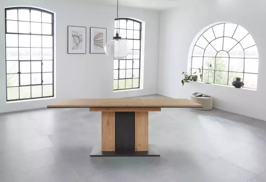 Hela EMOB Eettafel Atnalta 160 210x90 cm-artisan gebrand hout Kantoortafels Bruin Spaanplaat Kantoortafels Op voorraad - Foto 5