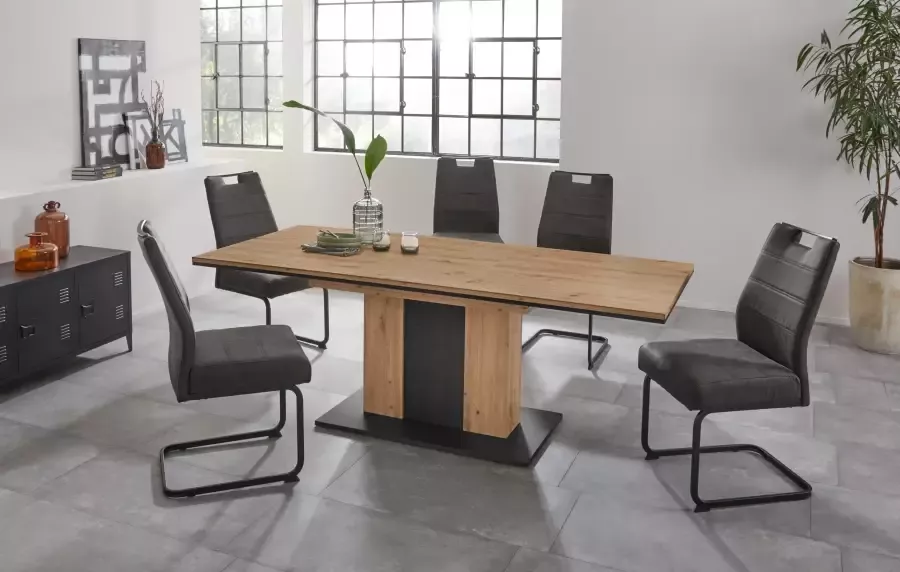 Hela EMOB Eettafel Atnalta 160 210x90 cm-artisan gebrand hout Kantoortafels Bruin Spaanplaat Kantoortafels Op voorraad - Foto 8